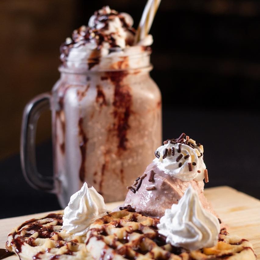 Waffle con malteada